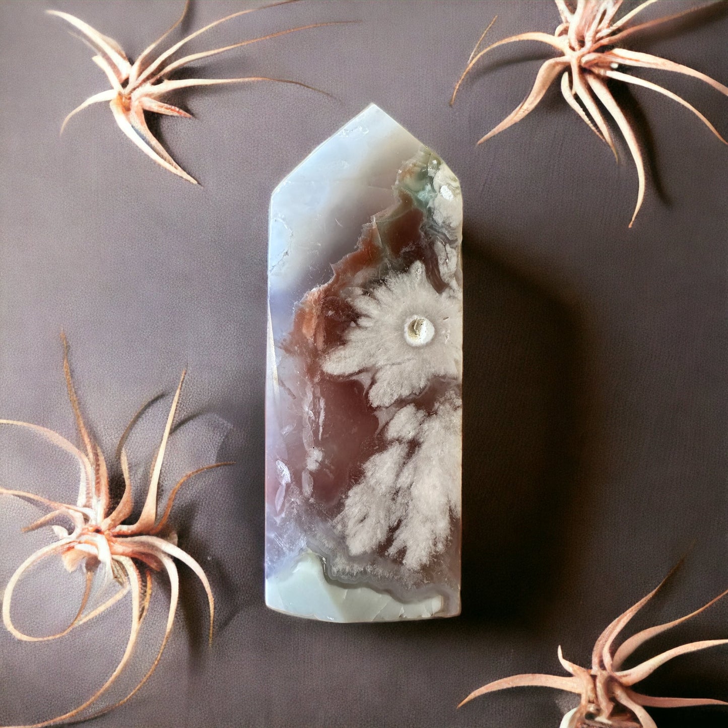 Flower agate crystal tower (perfectly imperfect)