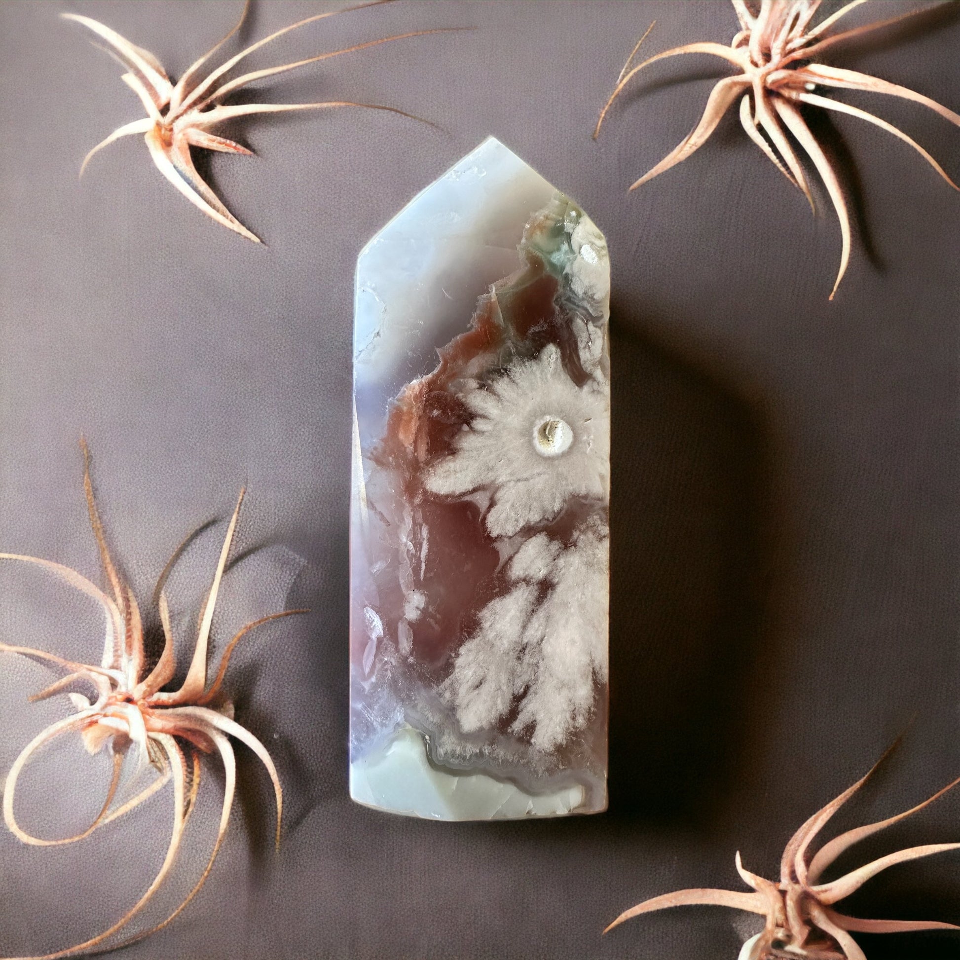Flower agate crystal tower (perfectly imperfect)