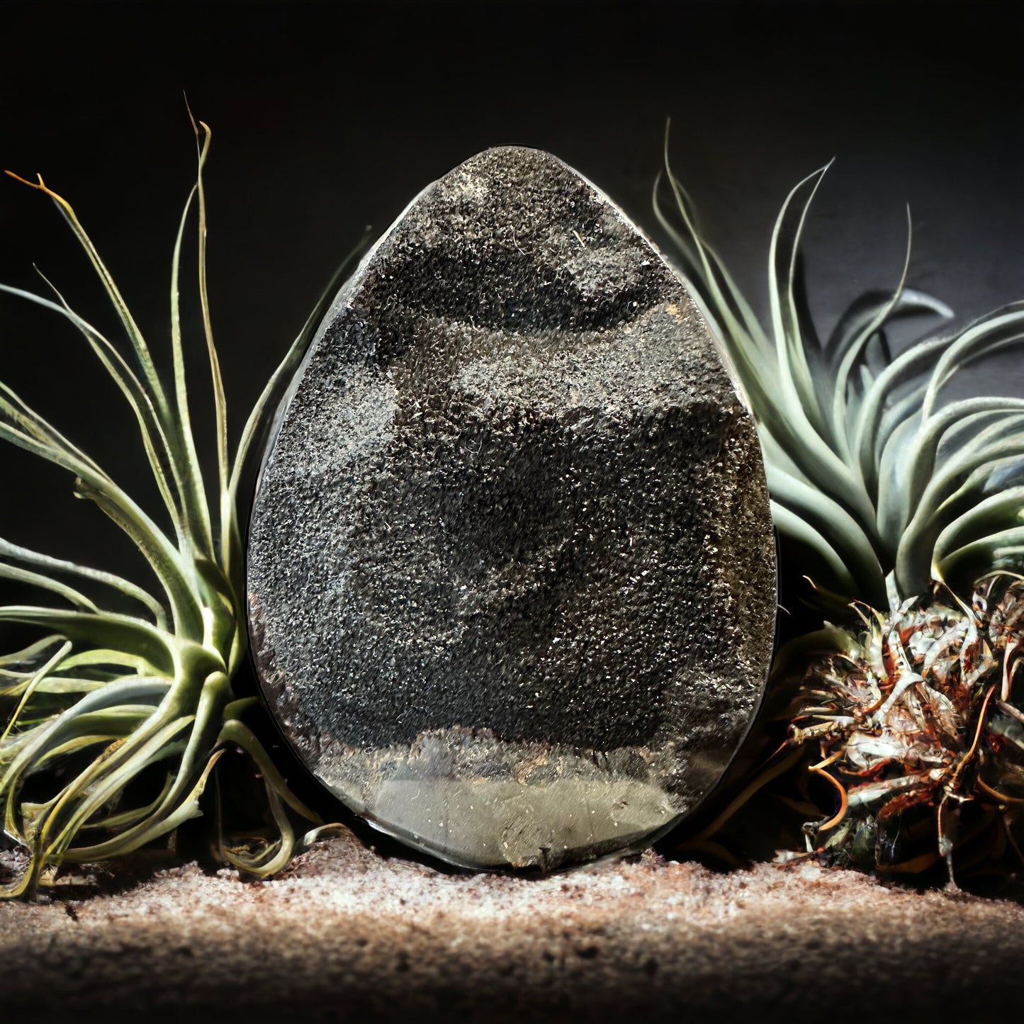 Septarian crystal egg