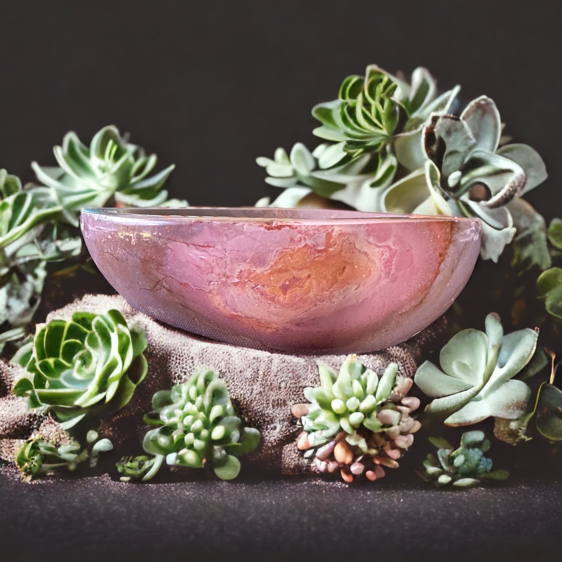 Polychrome Jasper crystal bowl