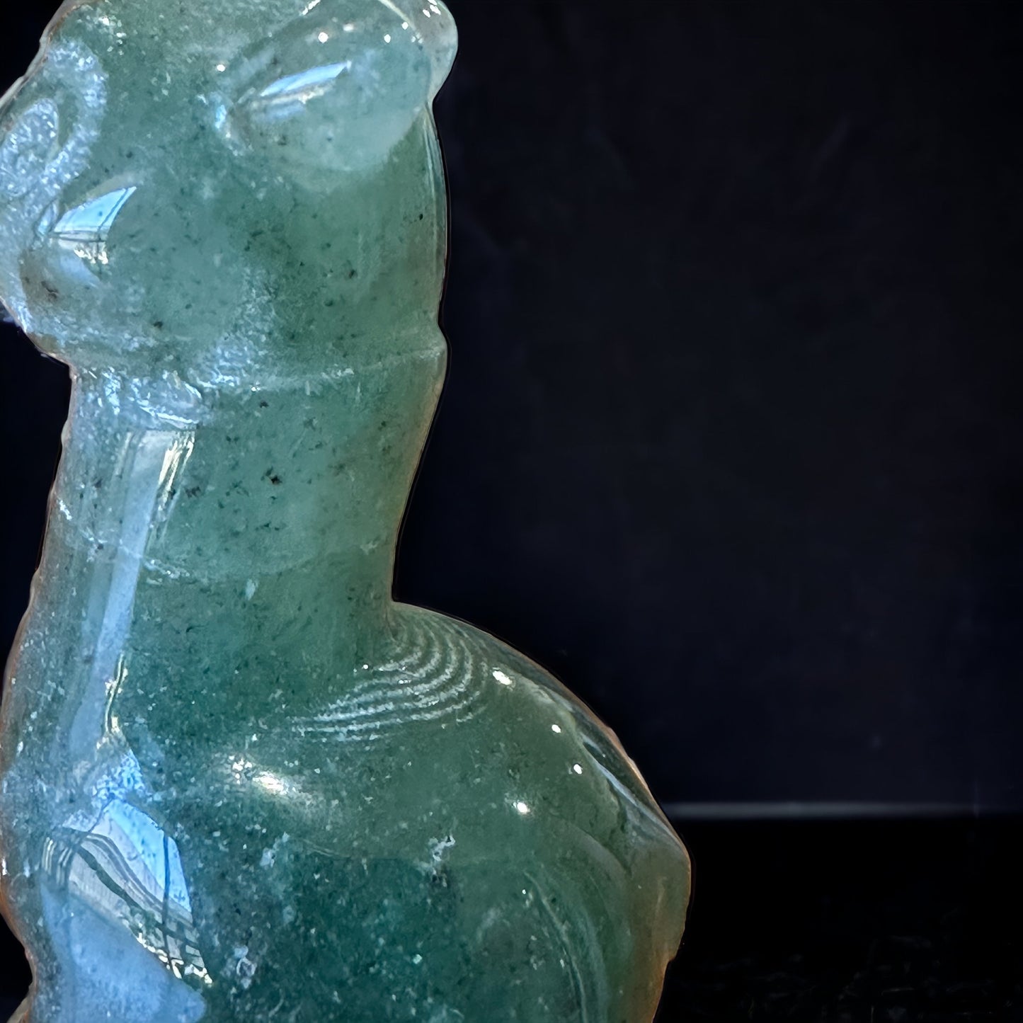 Chunky green alpaca crystal carving (perfectly imperfect)