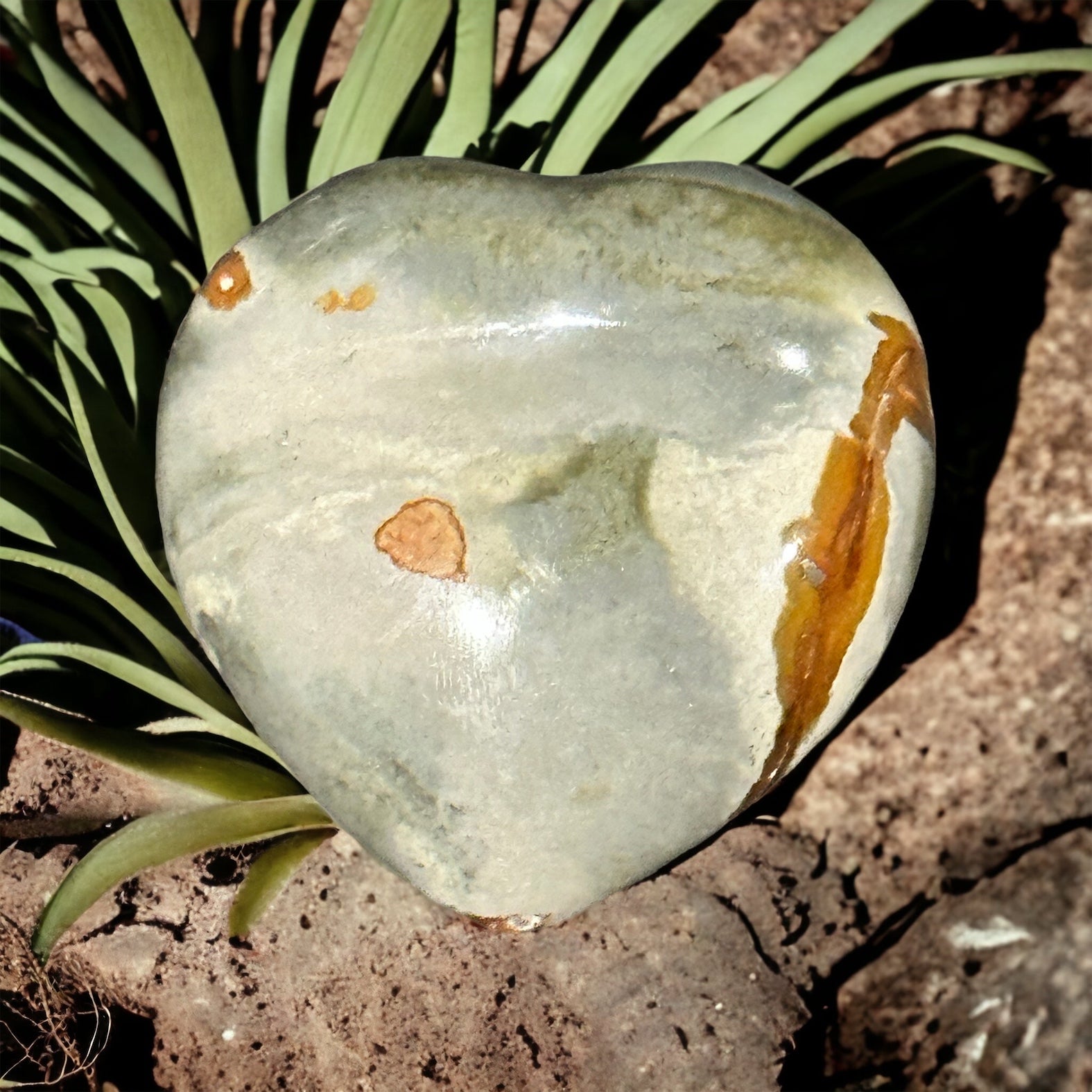 Polychrome Jasper crystal heart