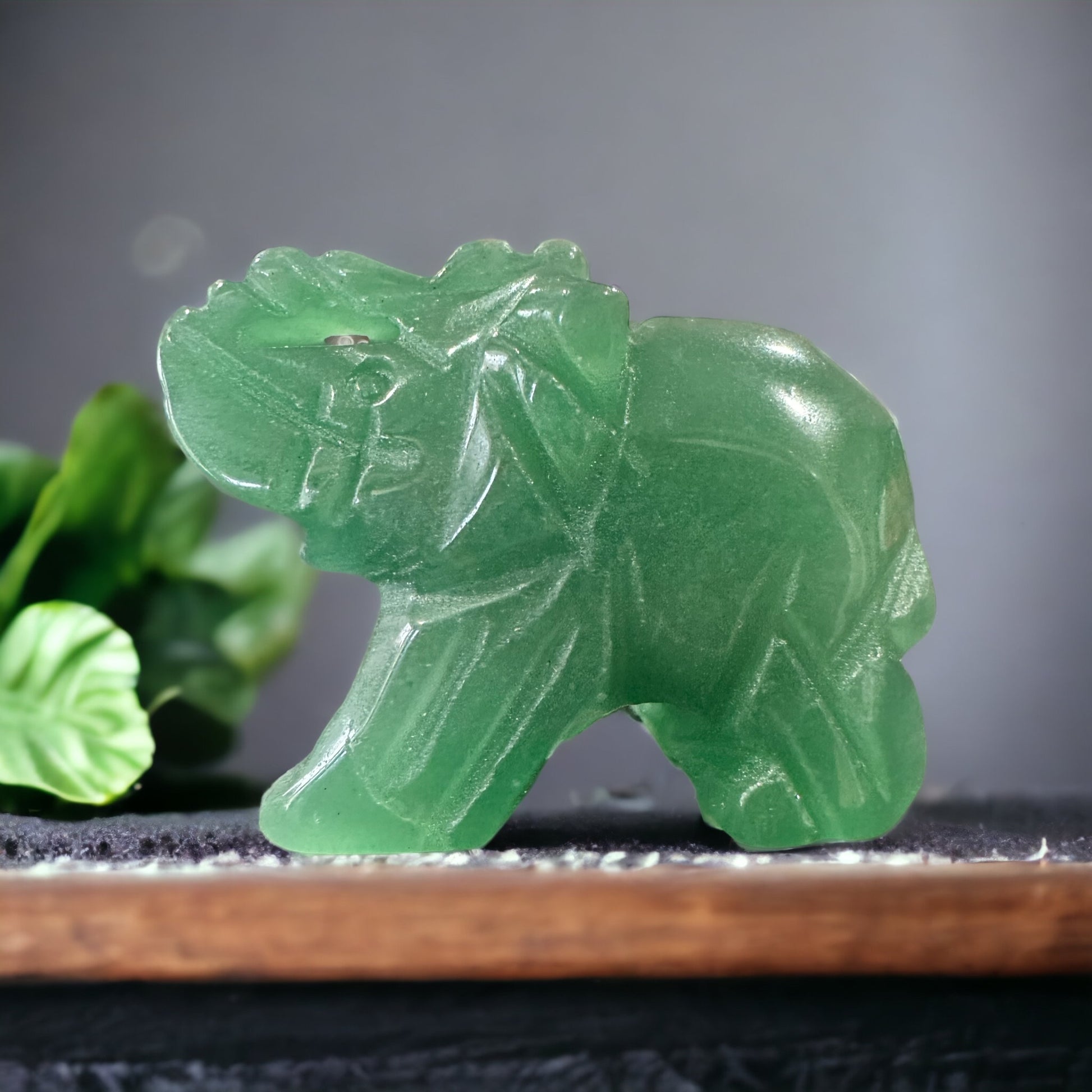 Elephant crystal carving