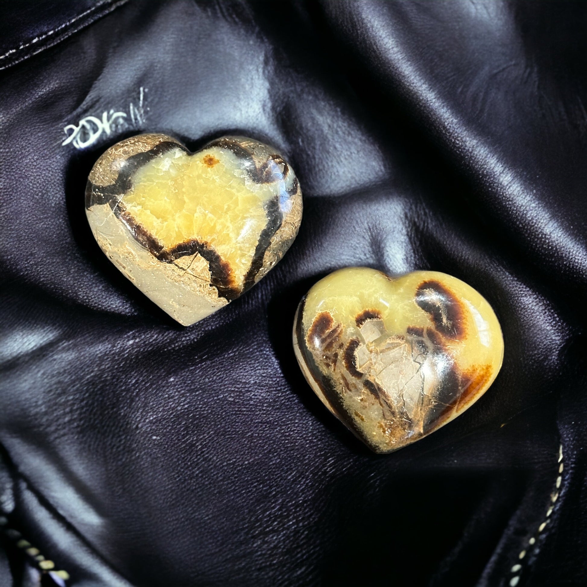 Septarian crystal heart