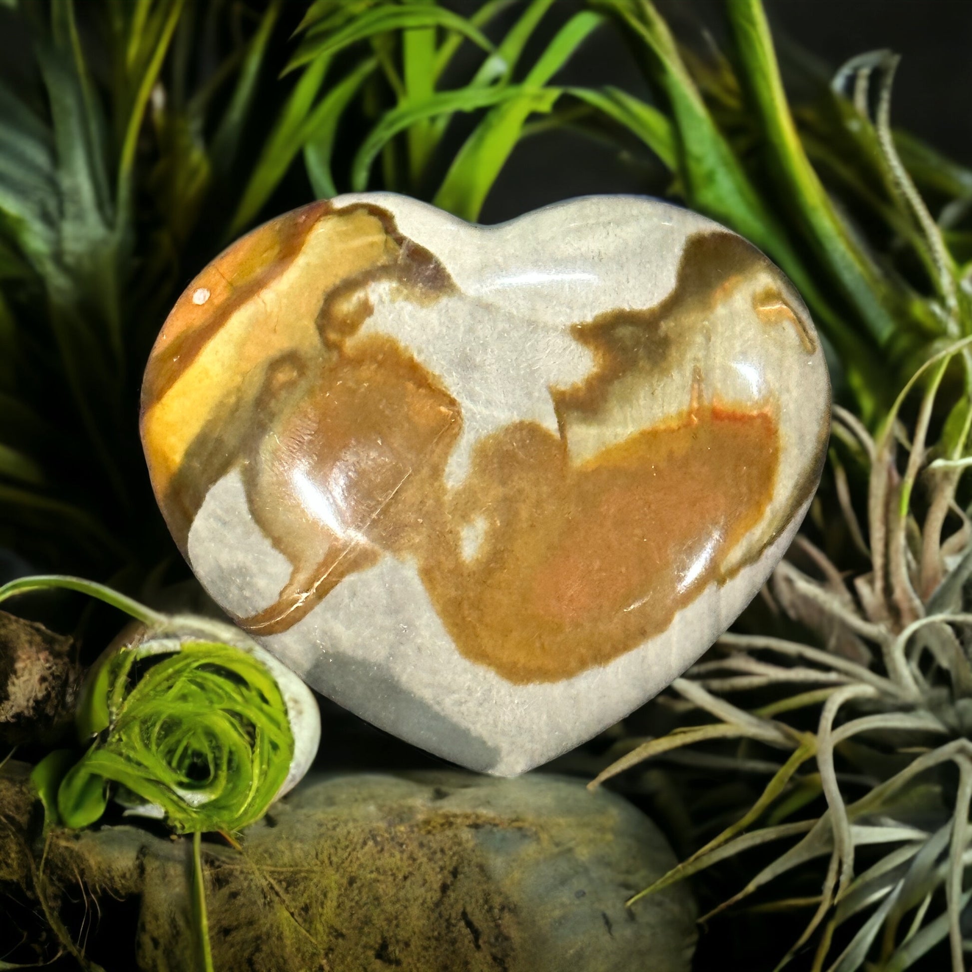 Polychrome Jasper crystal heart