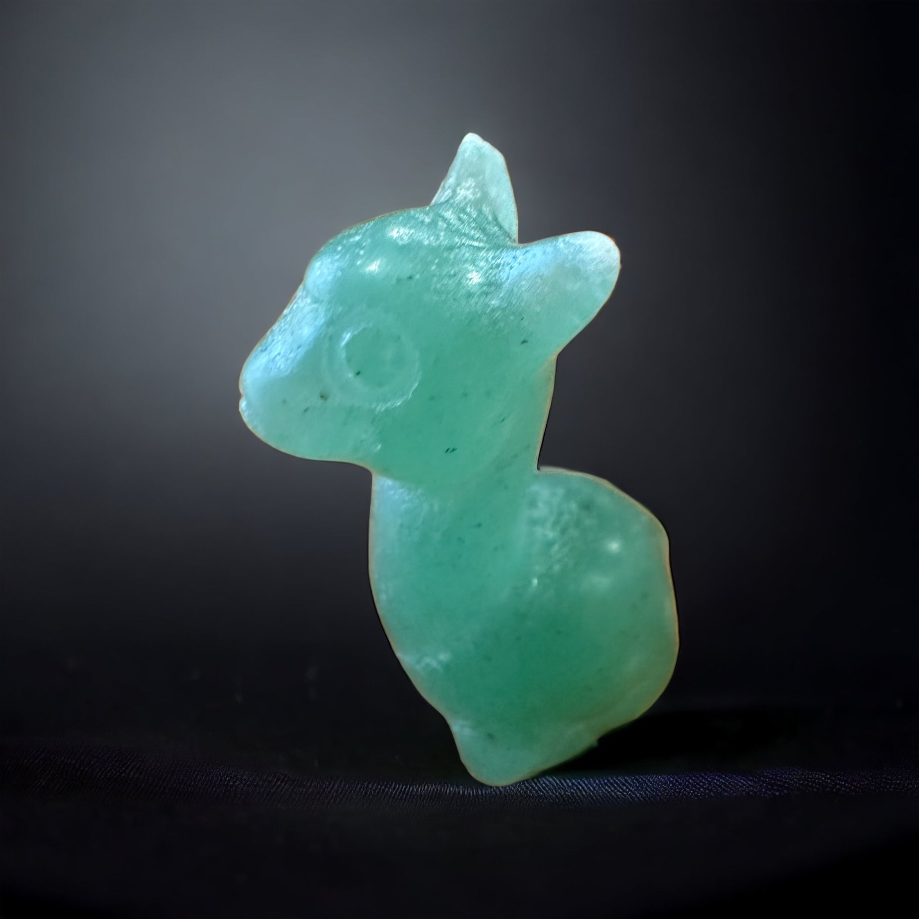 Green aventurine alpaca crystal carving (perfectly imperfect)