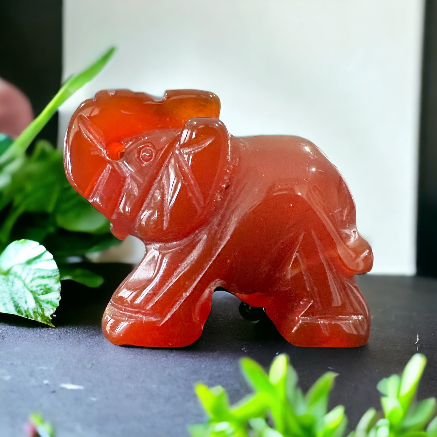 Elephant crystal carving