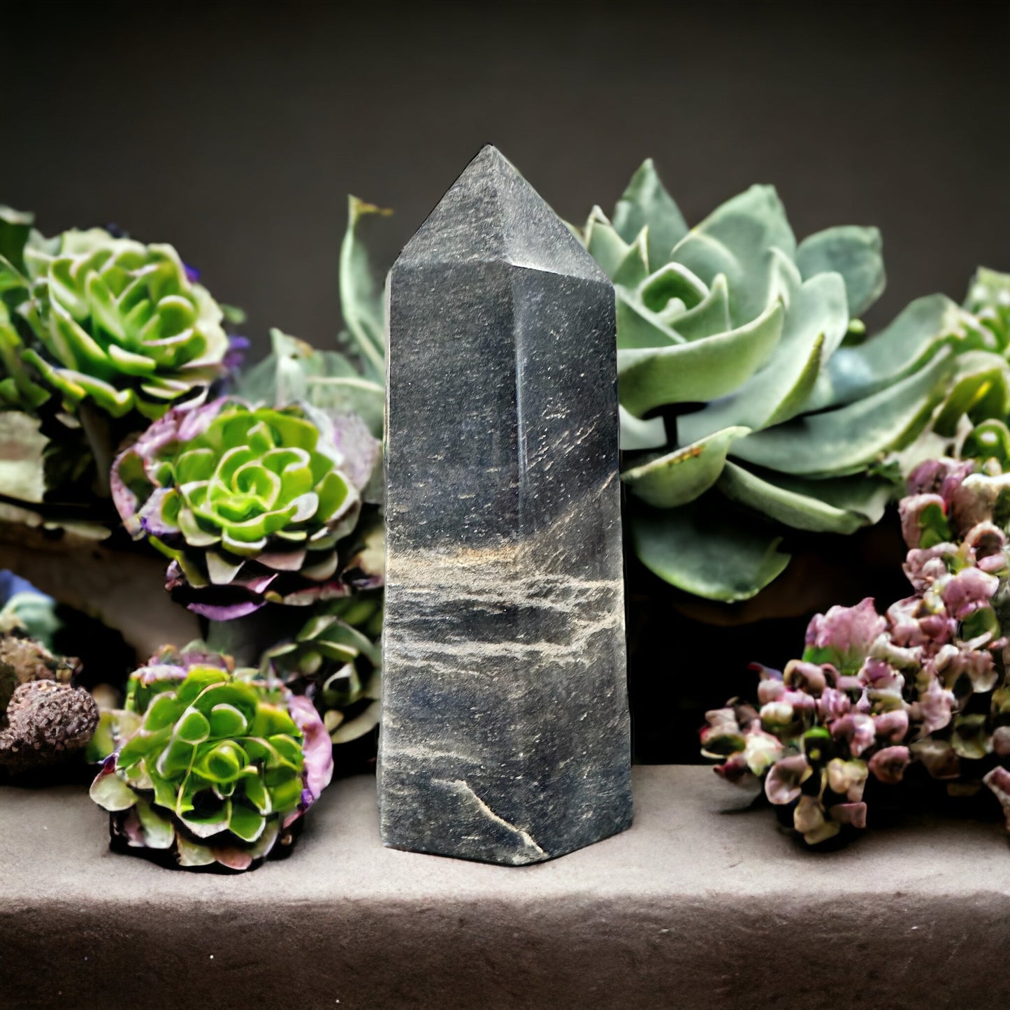 Aura clear quartz crystal tower