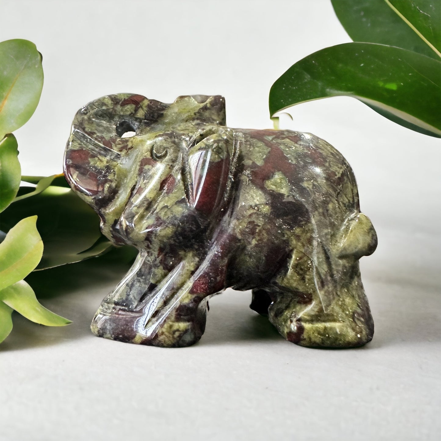 Elephant crystal carving