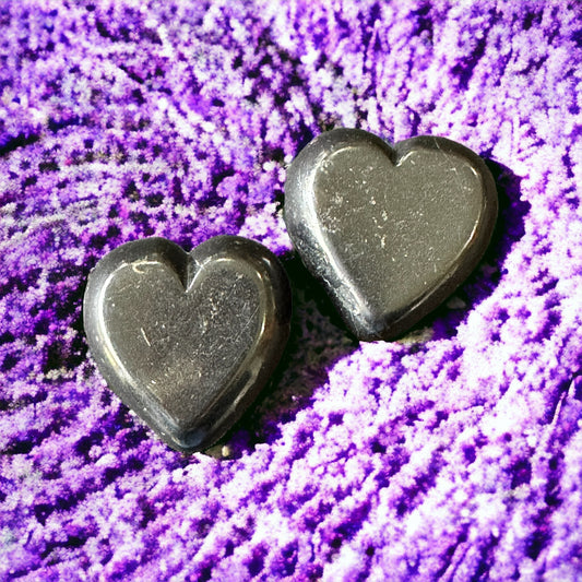 Shungite crystal heart