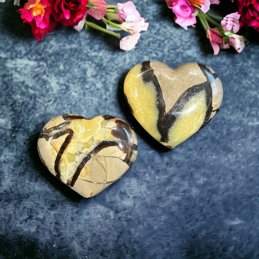 Septarian crystal heart