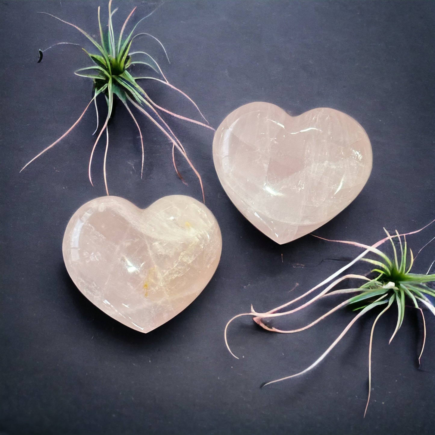 Rose quartz crystal heart