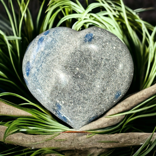 Blue apatite crystal heart