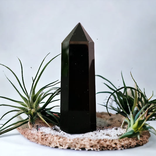 Obsidian crystal tower