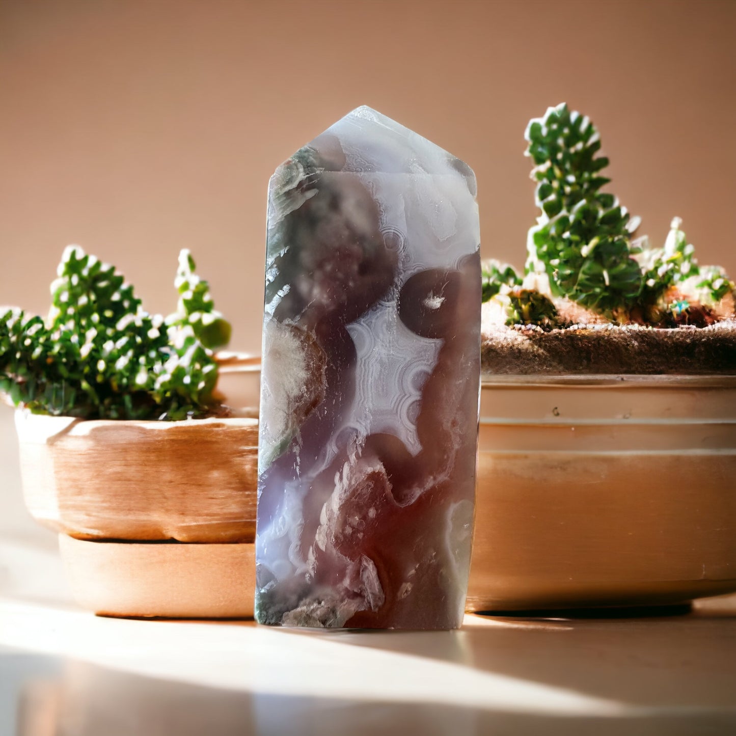 Flower agate crystal tower (perfectly imperfect)