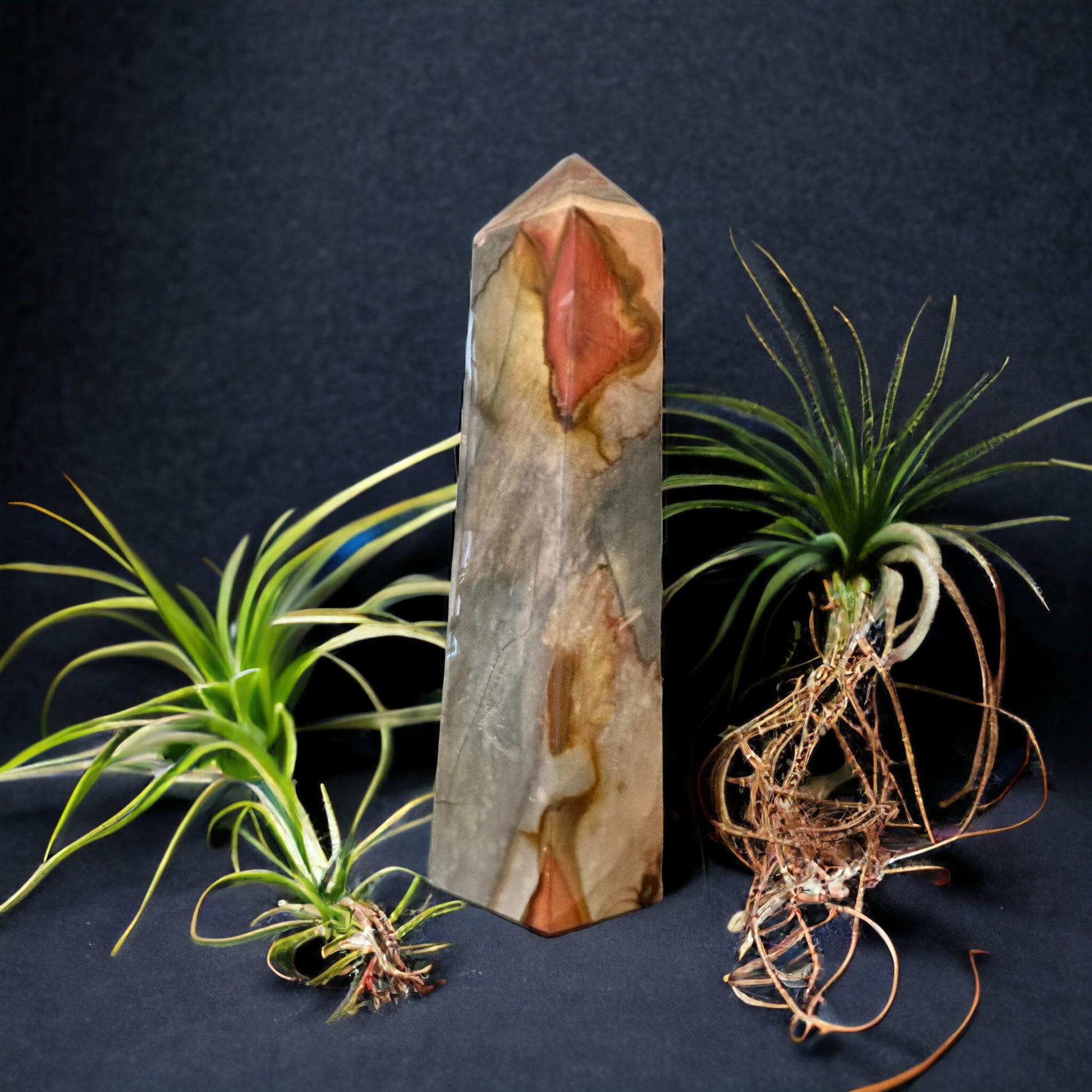 Polychrome jasper crystal tower