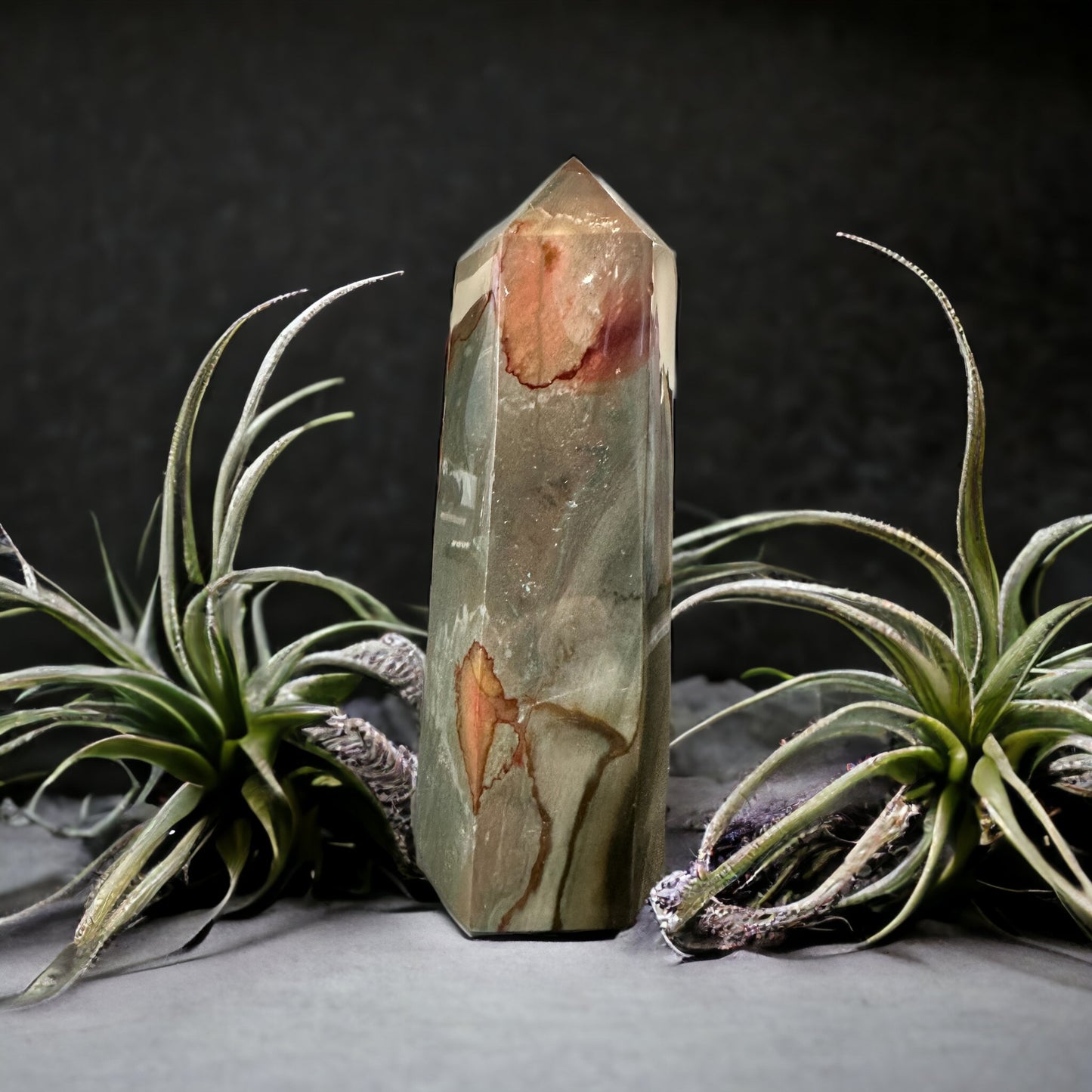 Polychrome jasper crystal tower