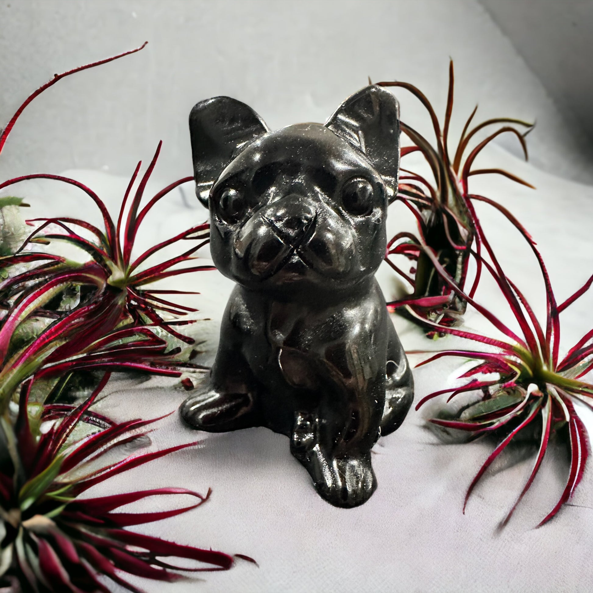 French bulldog crystal carving