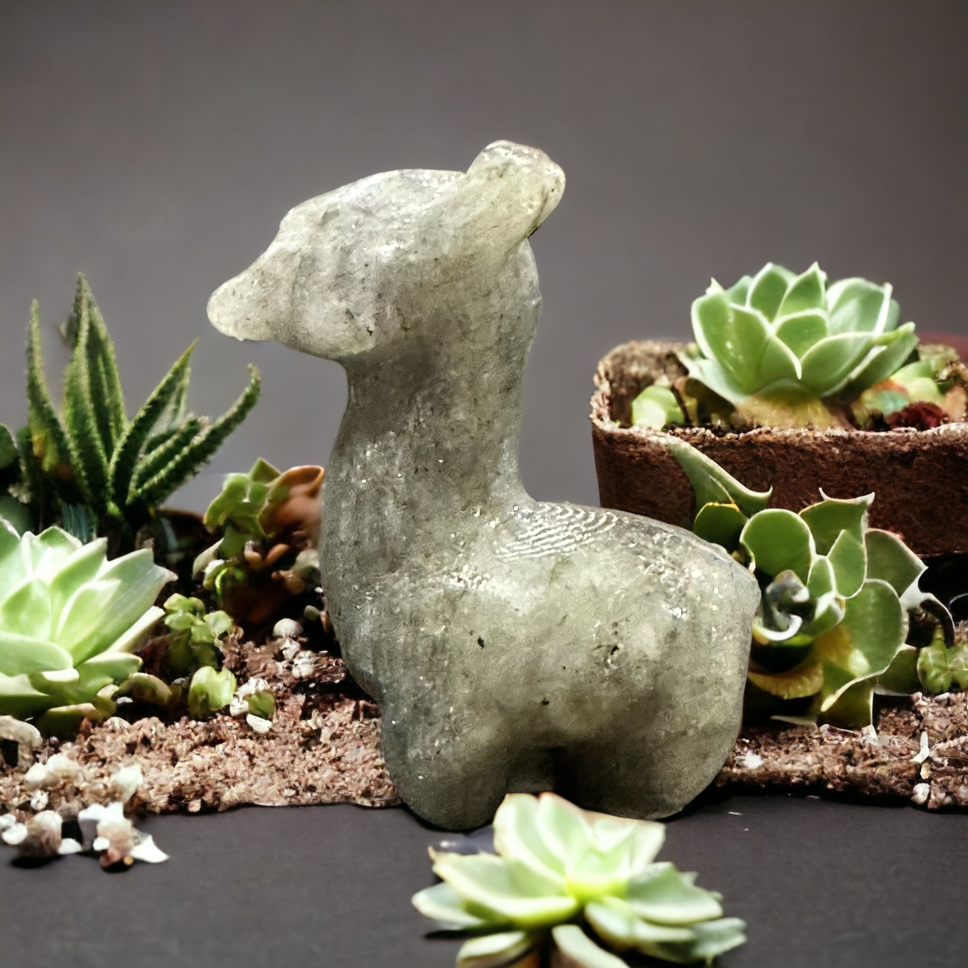 Mini alpaca crystal carving