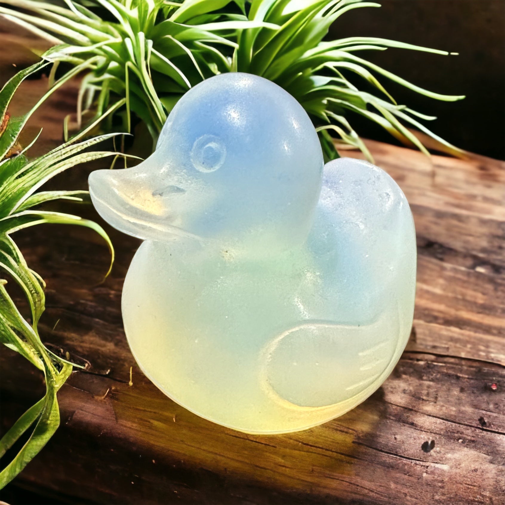 Crystal duck carving