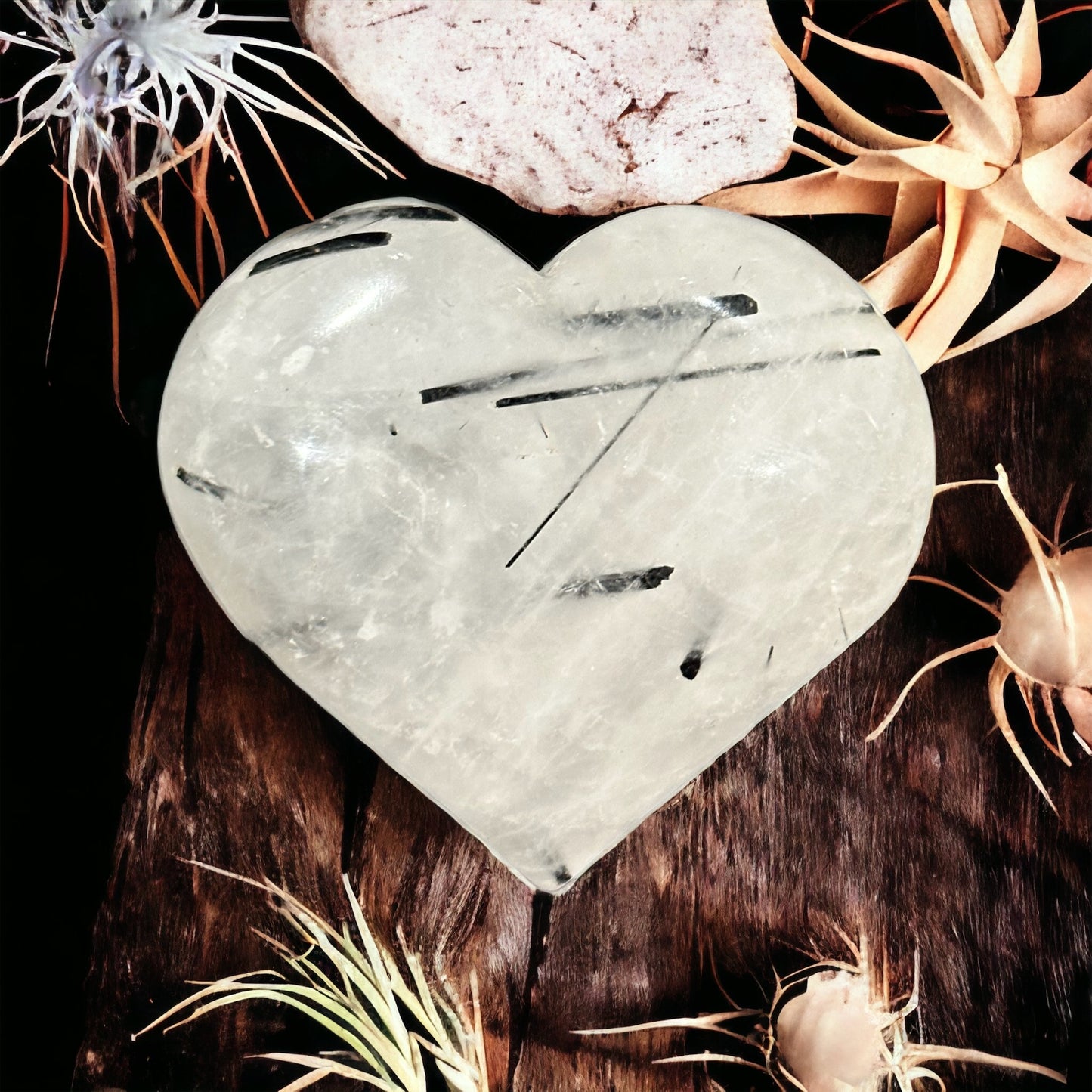 Black tourmaline heart crystal