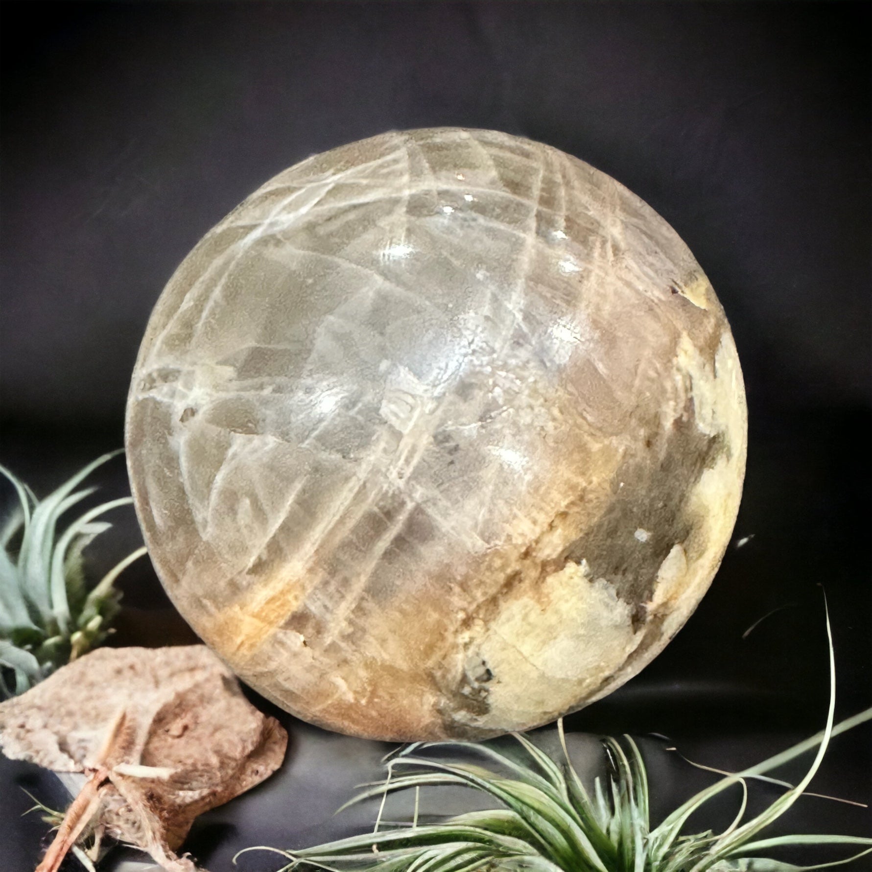 Peach moonstone sphere crystal