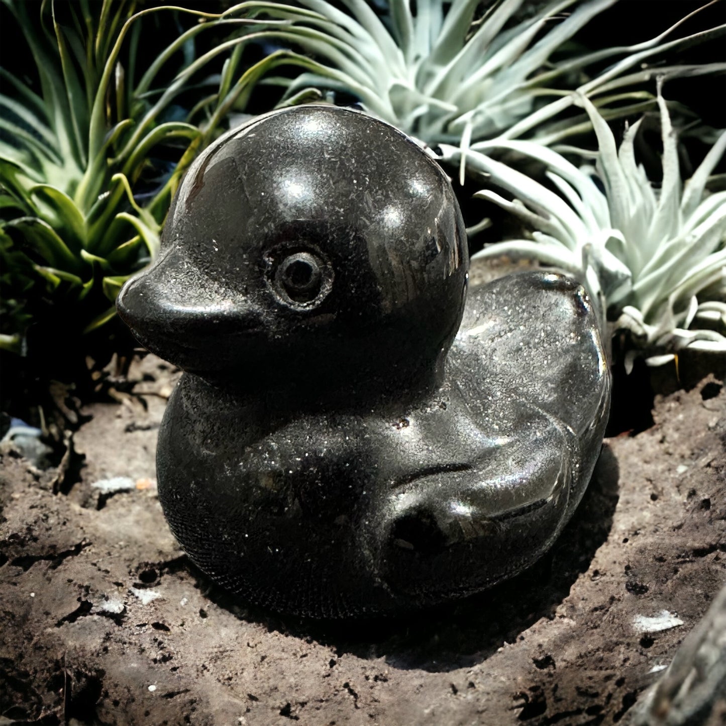 Crystal duck carving