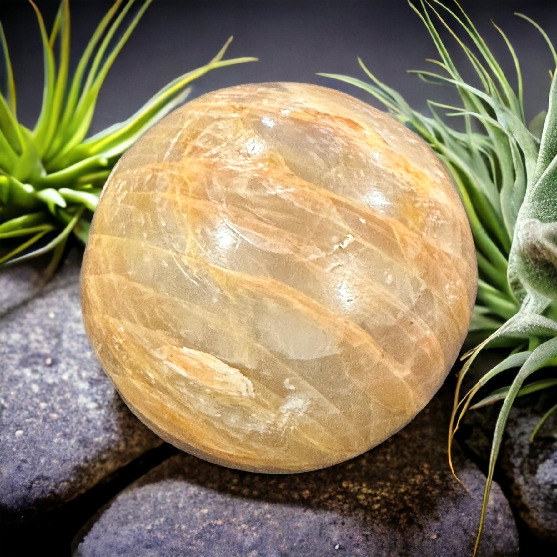 Peach moonstone sphere crystal