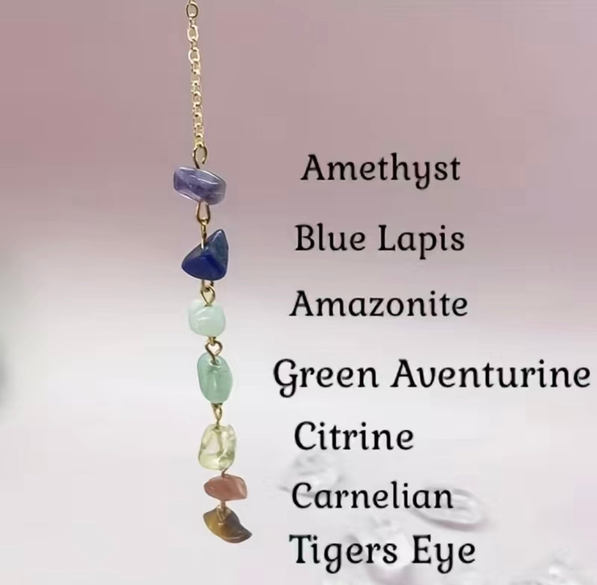 Crystal chakra necklace