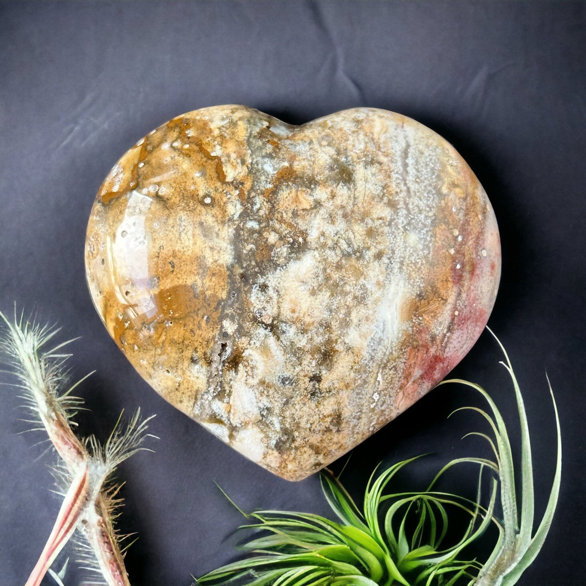 Ocean jasper crystal heart