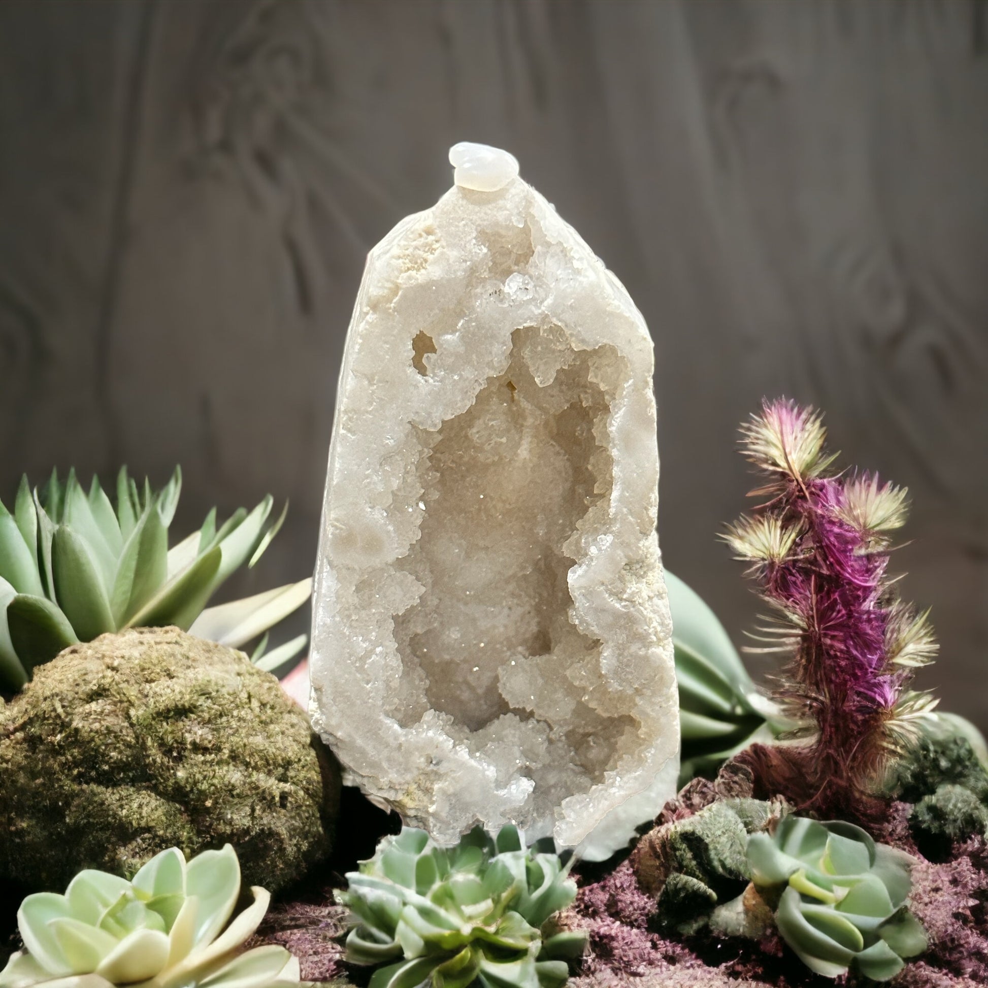 White geode crystal tower