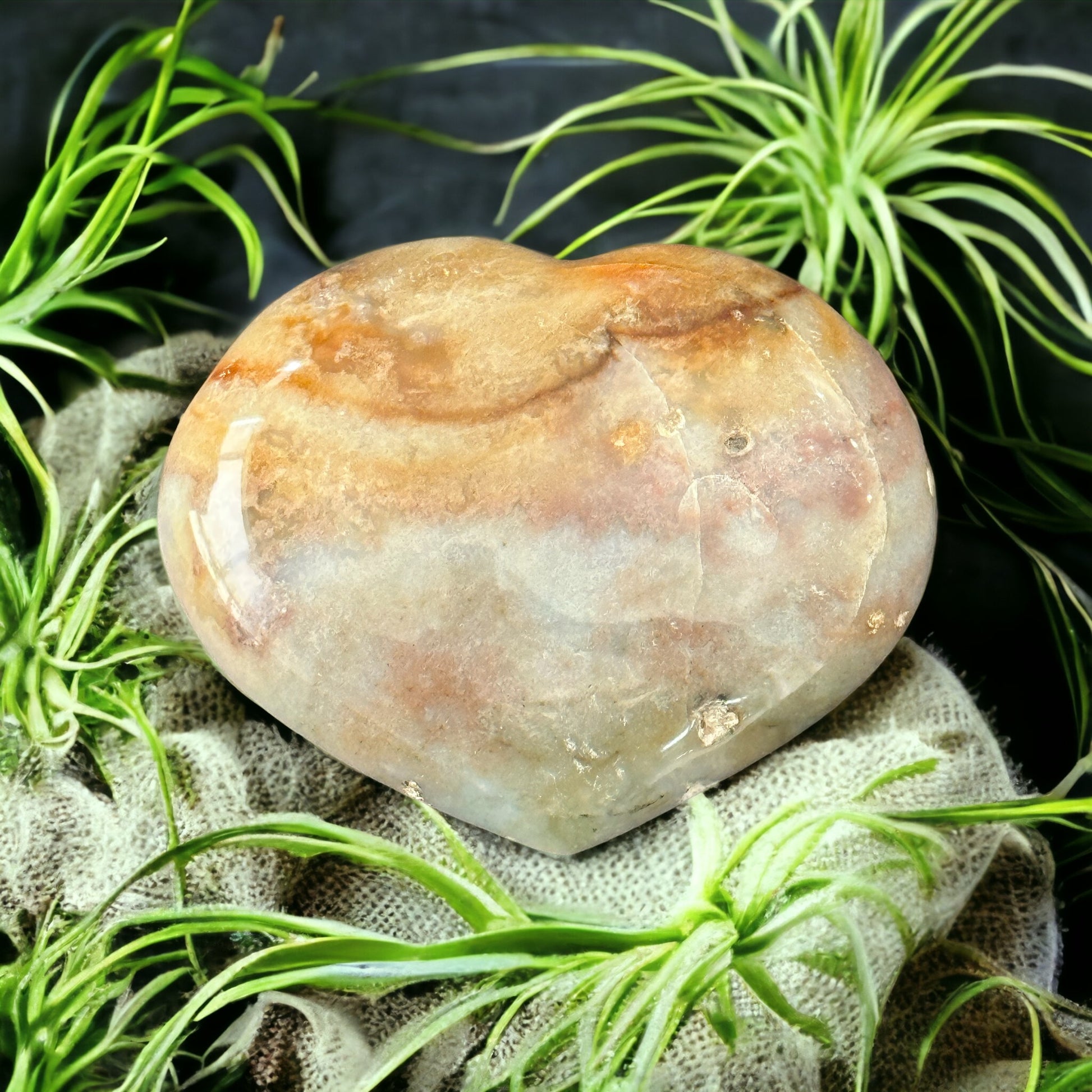 Ocean jasper crystal heart