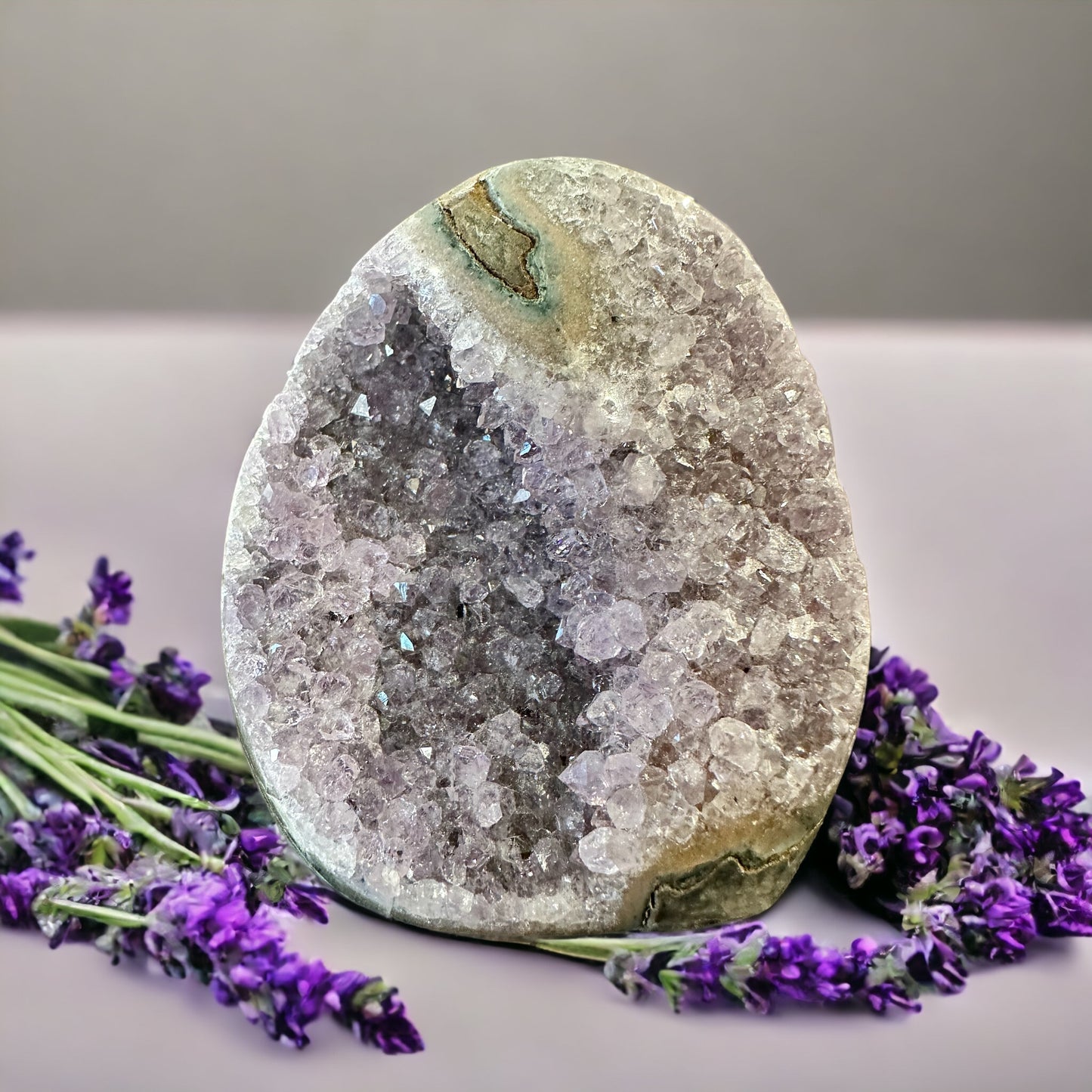 Amethyst cut base crystal cluster