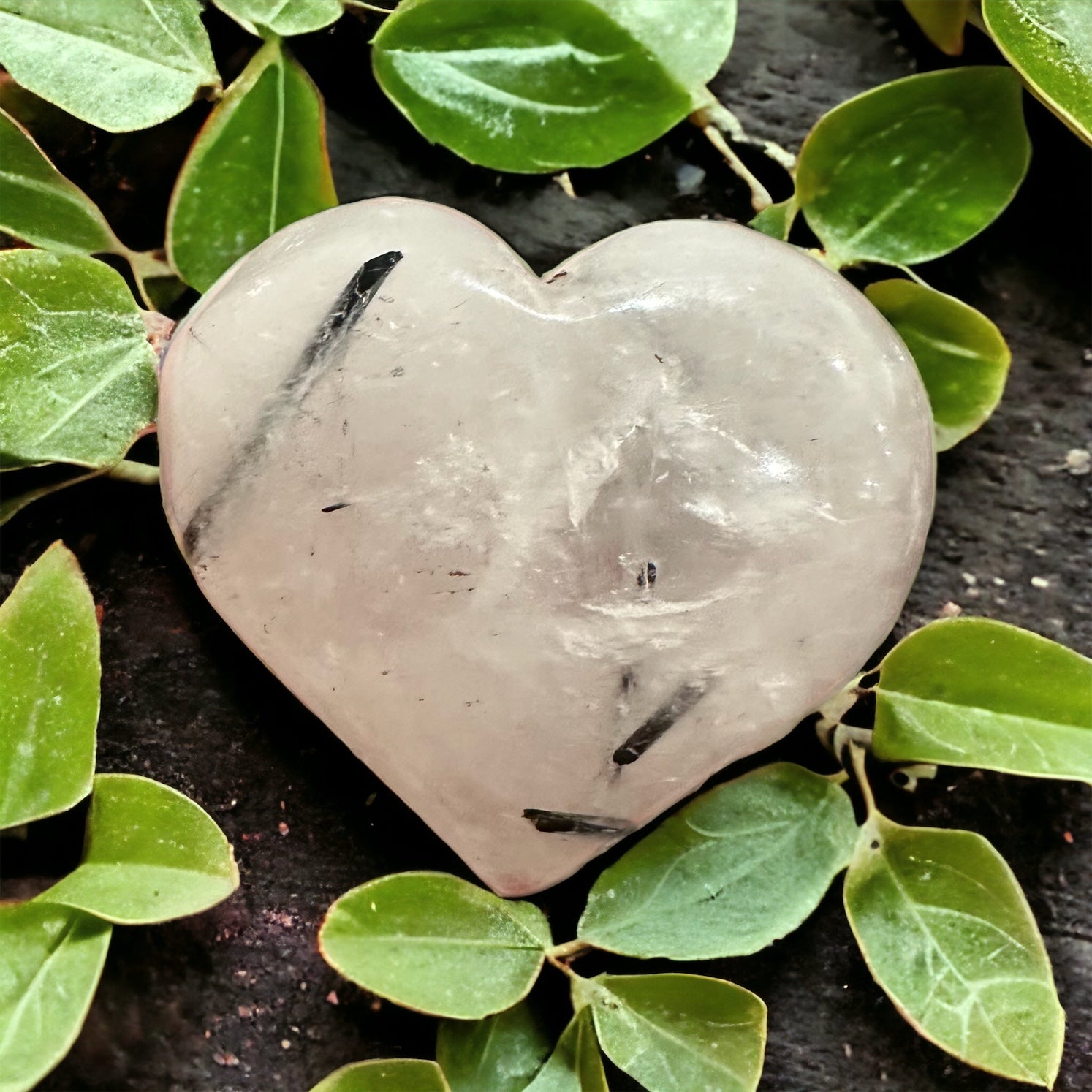 Black tourmaline heart crystal