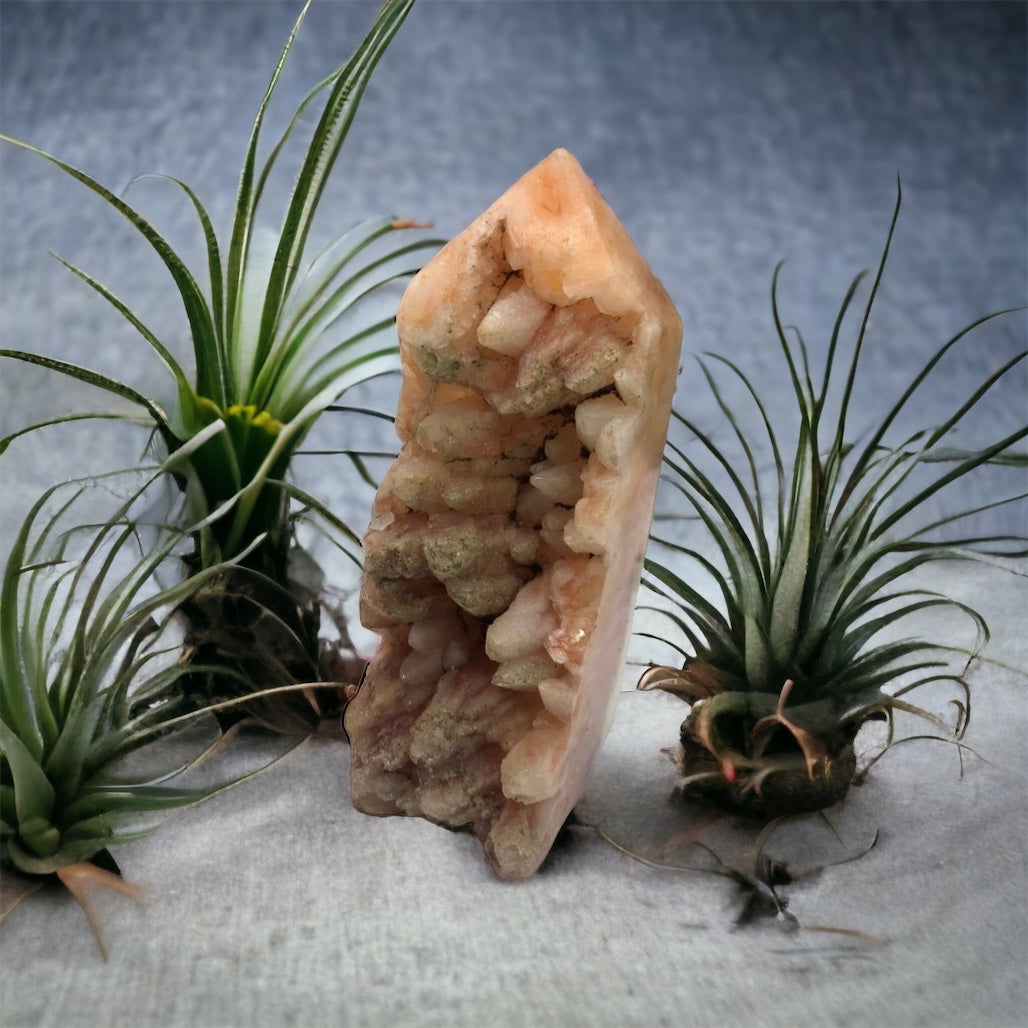 Wolf teeth calcite crystal tower