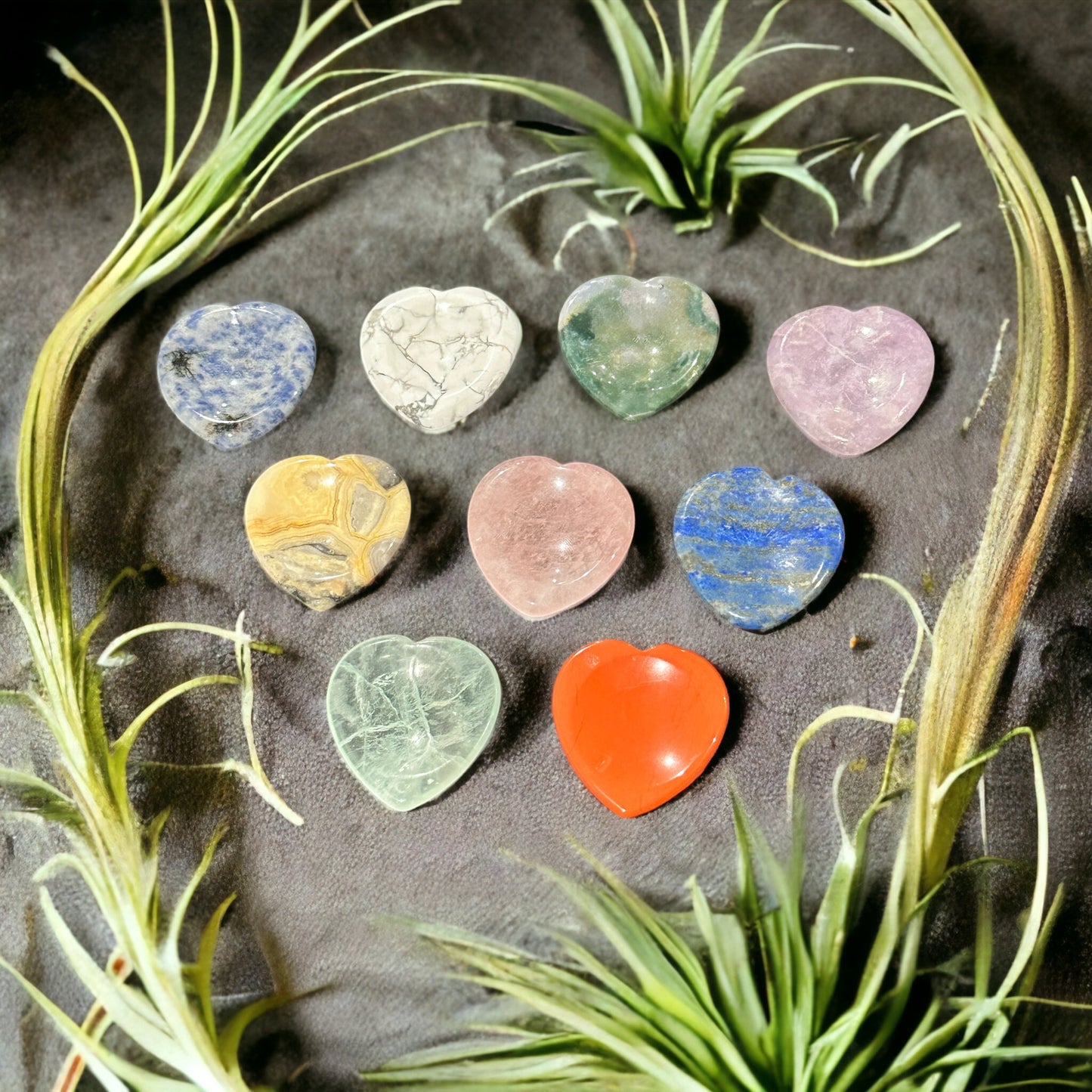 Crystal calming stone / worry stone - heart