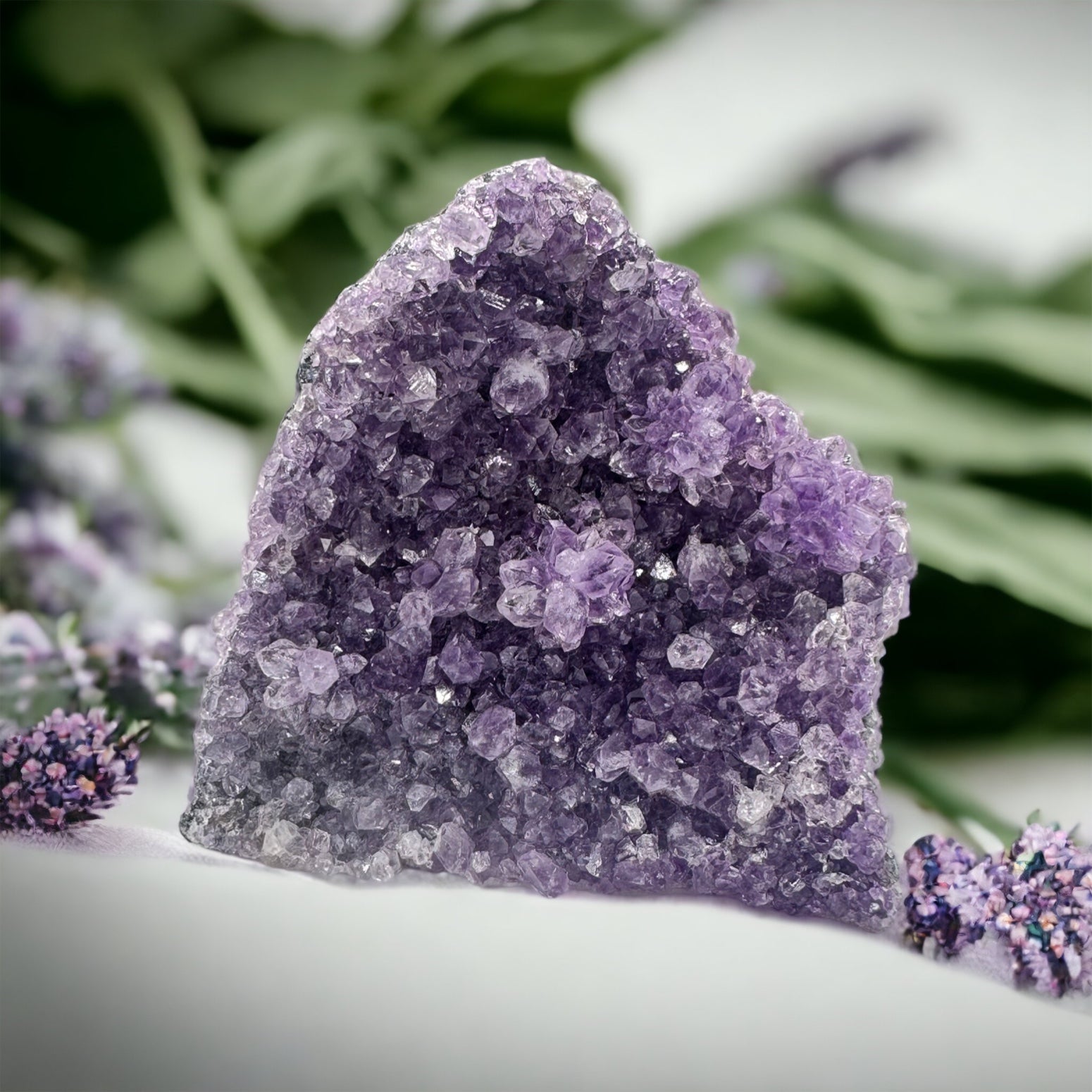 Amethyst cut base crystal cluster