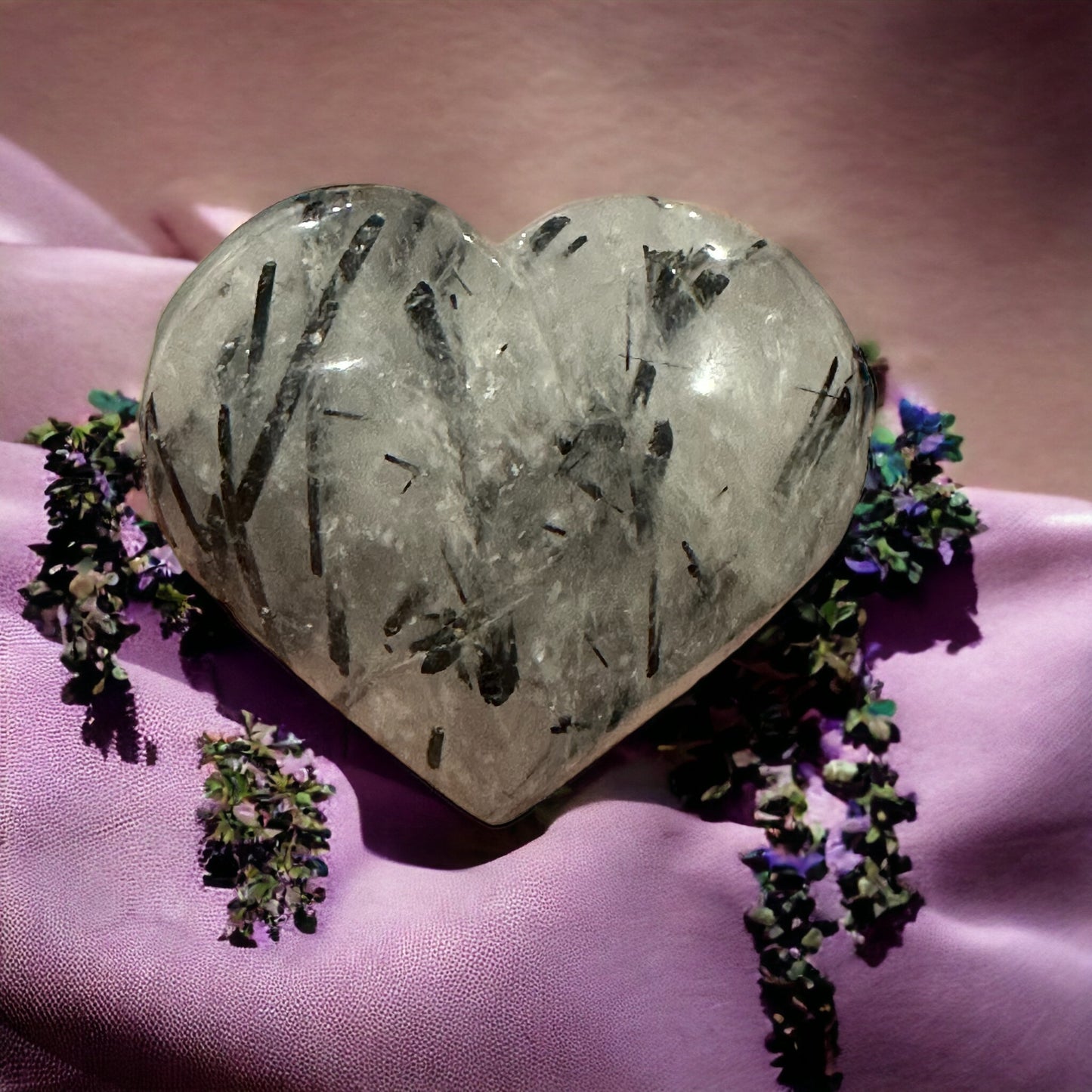 Black tourmaline heart crystal