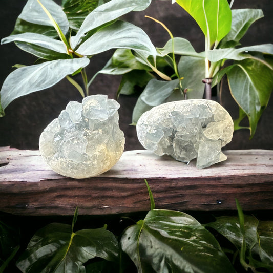 Celestite crystal cluster