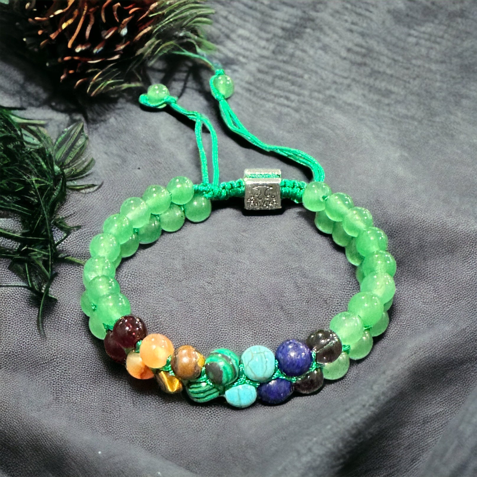 Chakra adjustable crystal bracelet