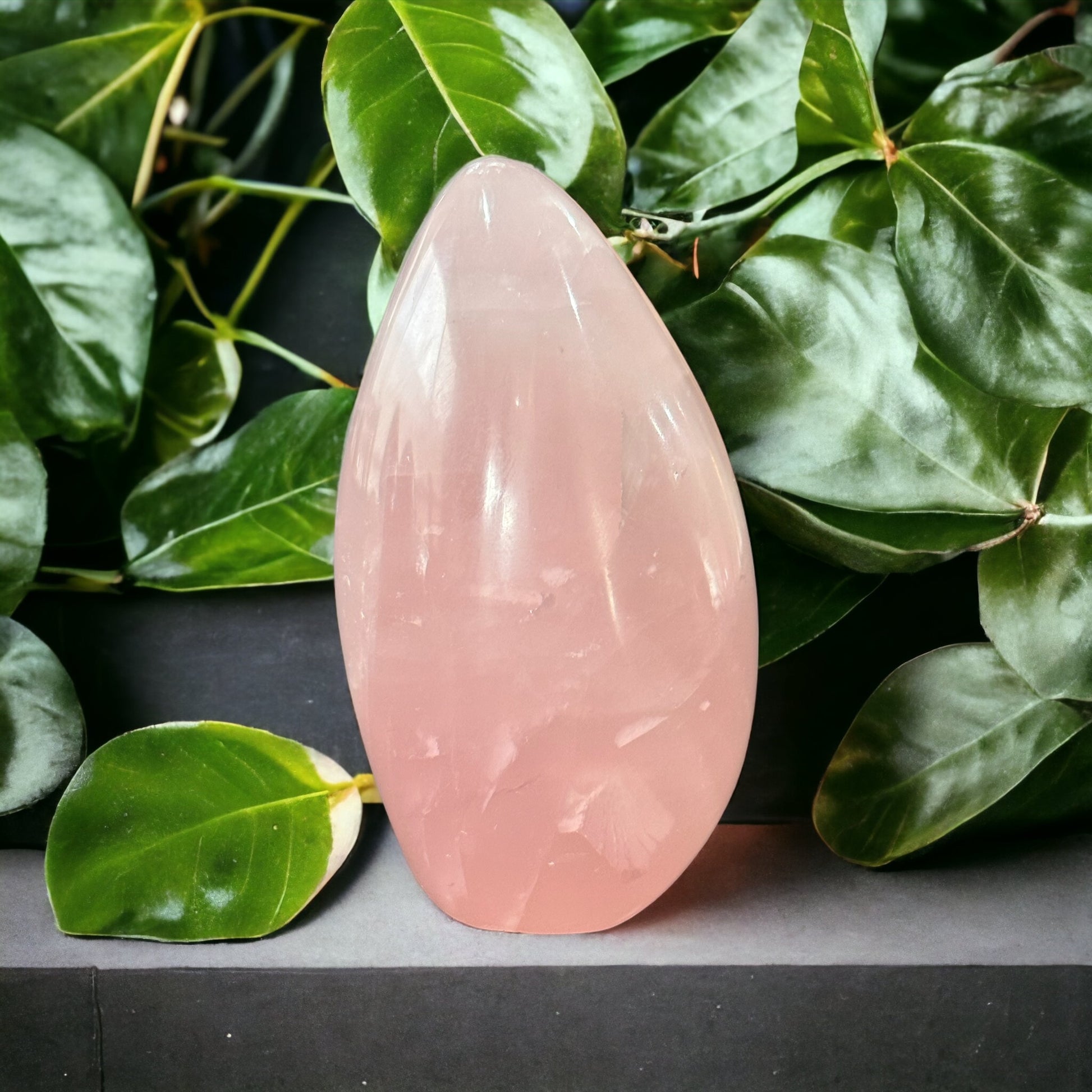 Rose quartz crystal freeform