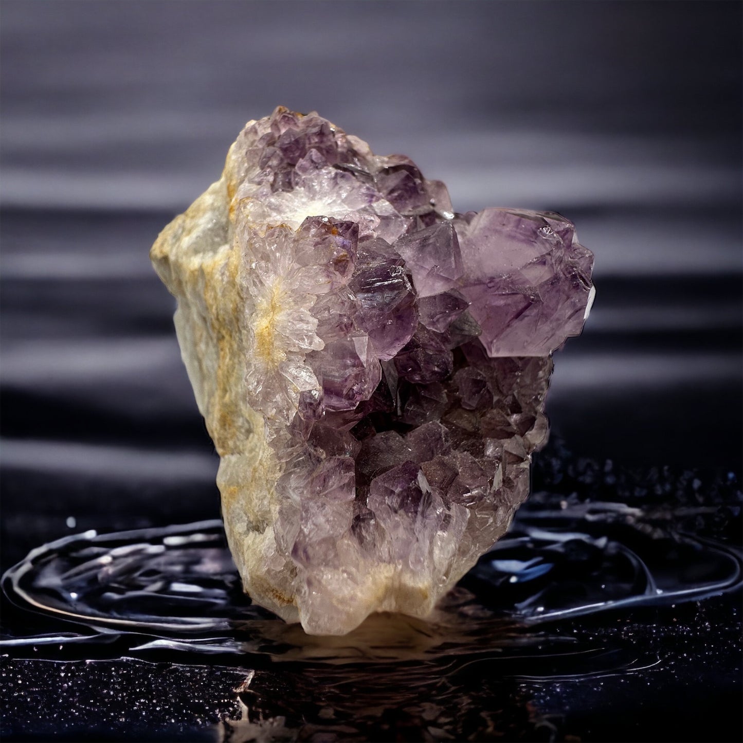 Amethyst apophyllite crystal cluster