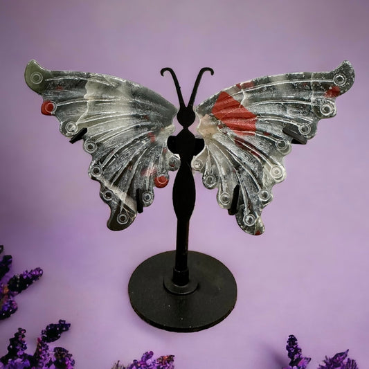 Bloodstone crystal butterfly wings