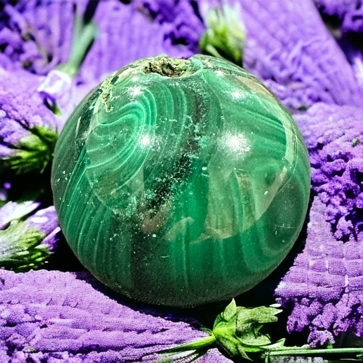 Malachite sphere crystal