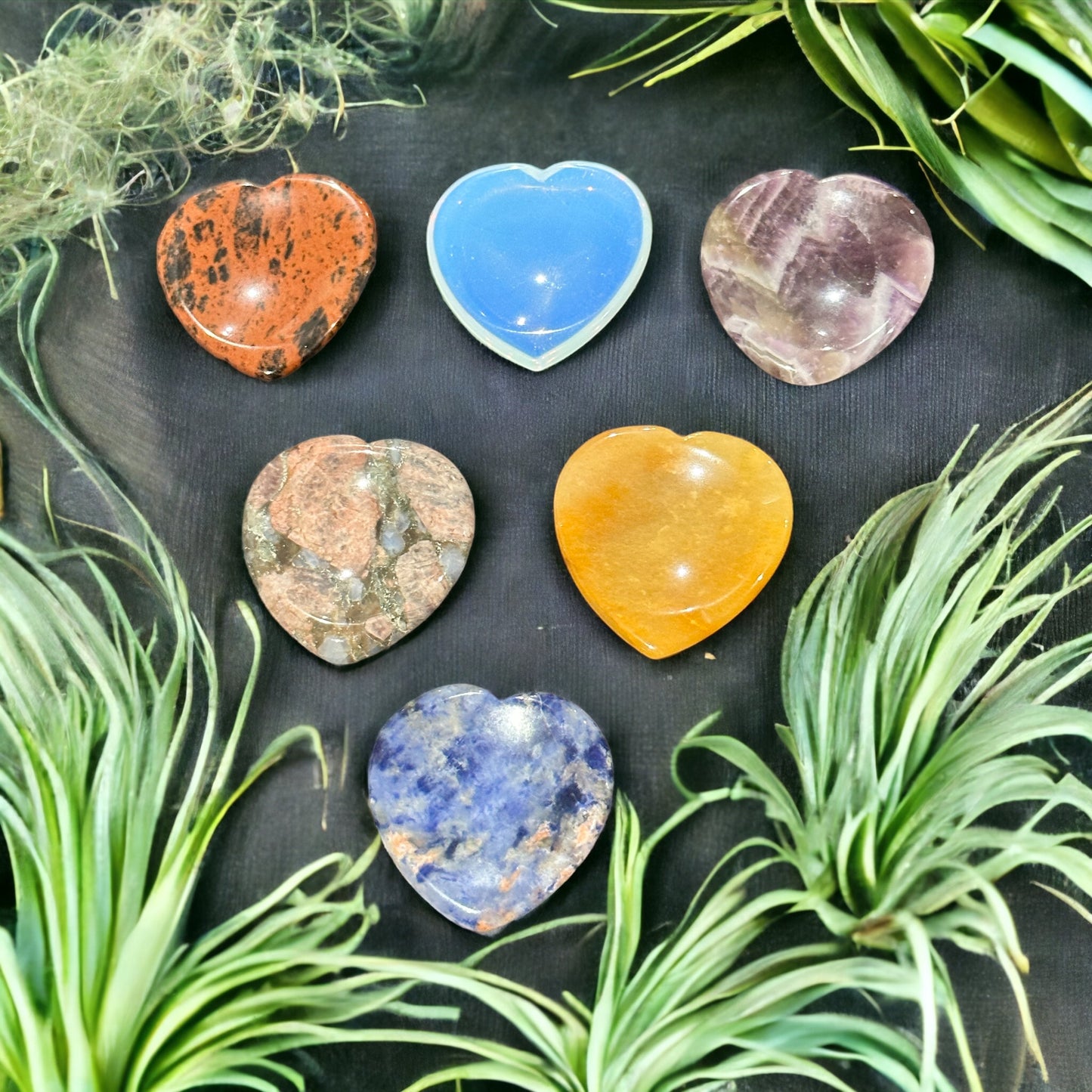 Crystal calming stone / worry stone - heart