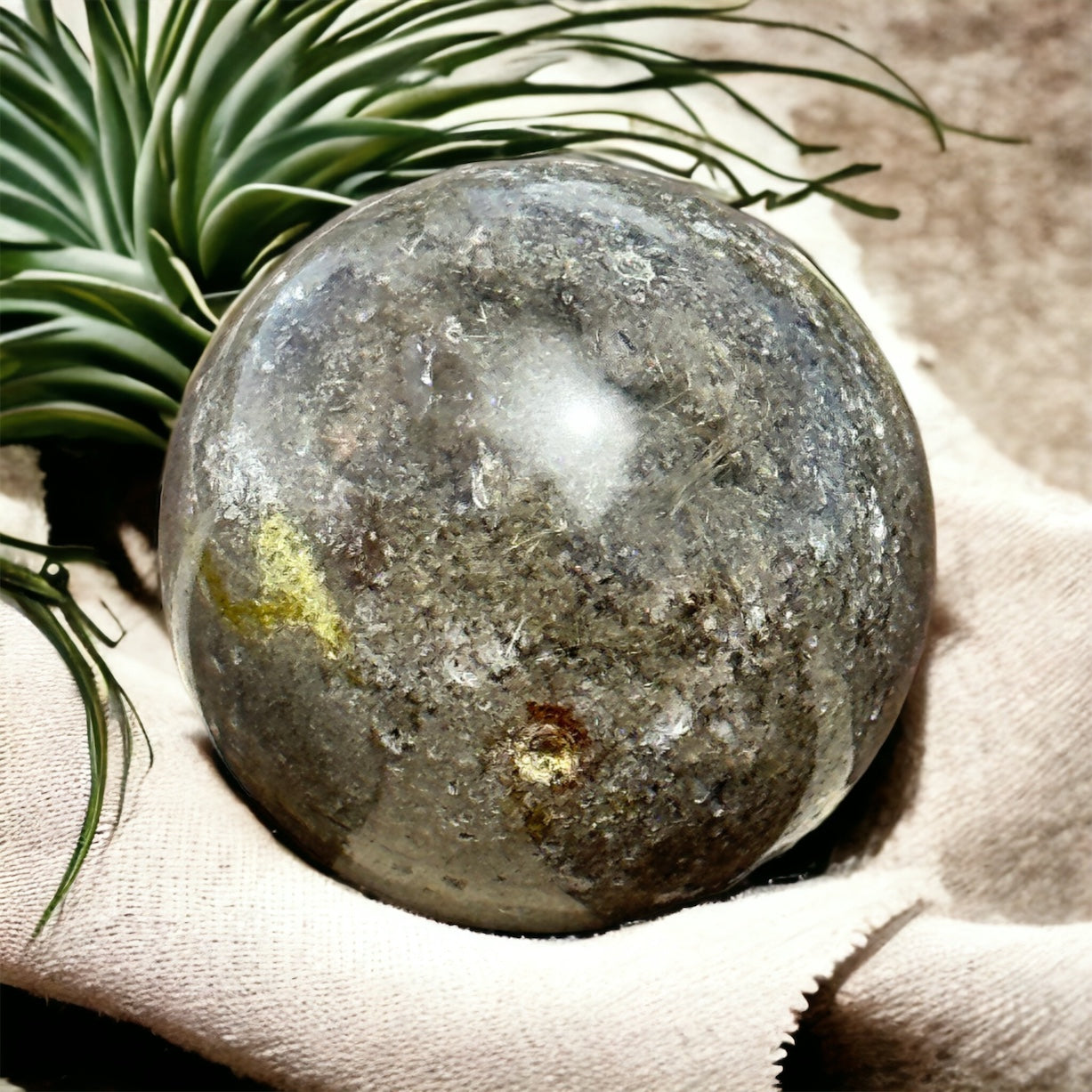 Garden quartz sphere crystal