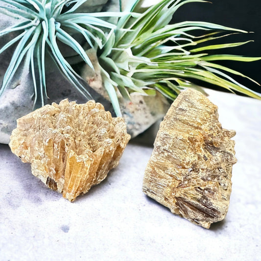 Amber calcite crystal