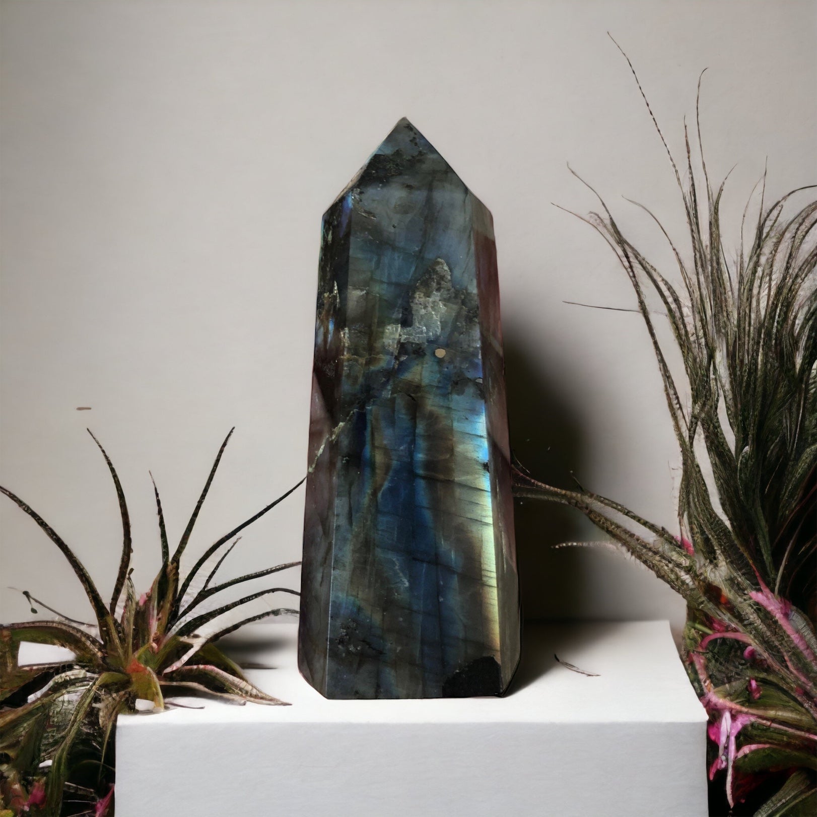 Labradorite crystal tower