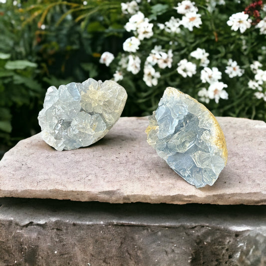 Celestite crystal cluster