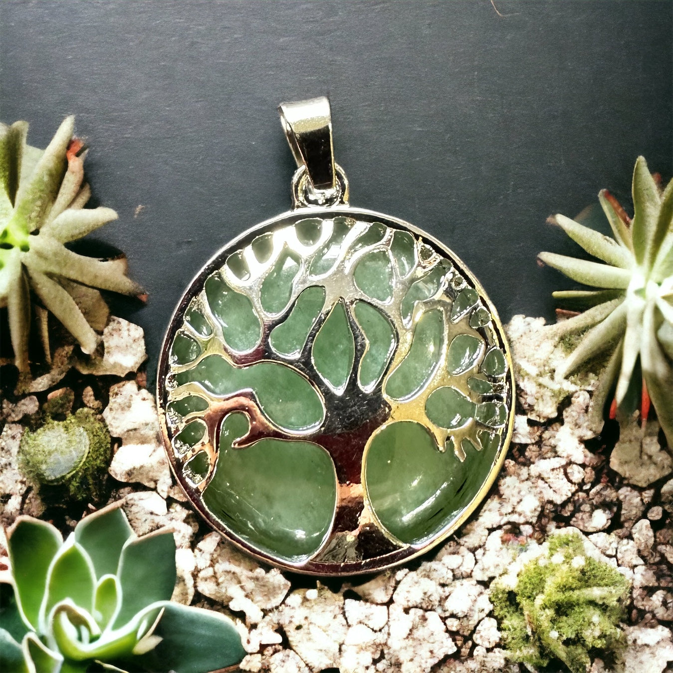 Tree of life crystal pendant